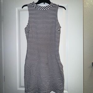 The Limited Black and White Striped Mini Dress